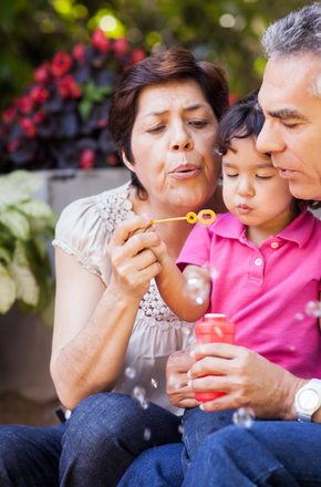 grand parents with granddaughter